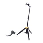 Hercules GS412BP Plus-HA700 | Soporte de guitarra con agarre automático y fijación adicional para cinturón o cable HA700